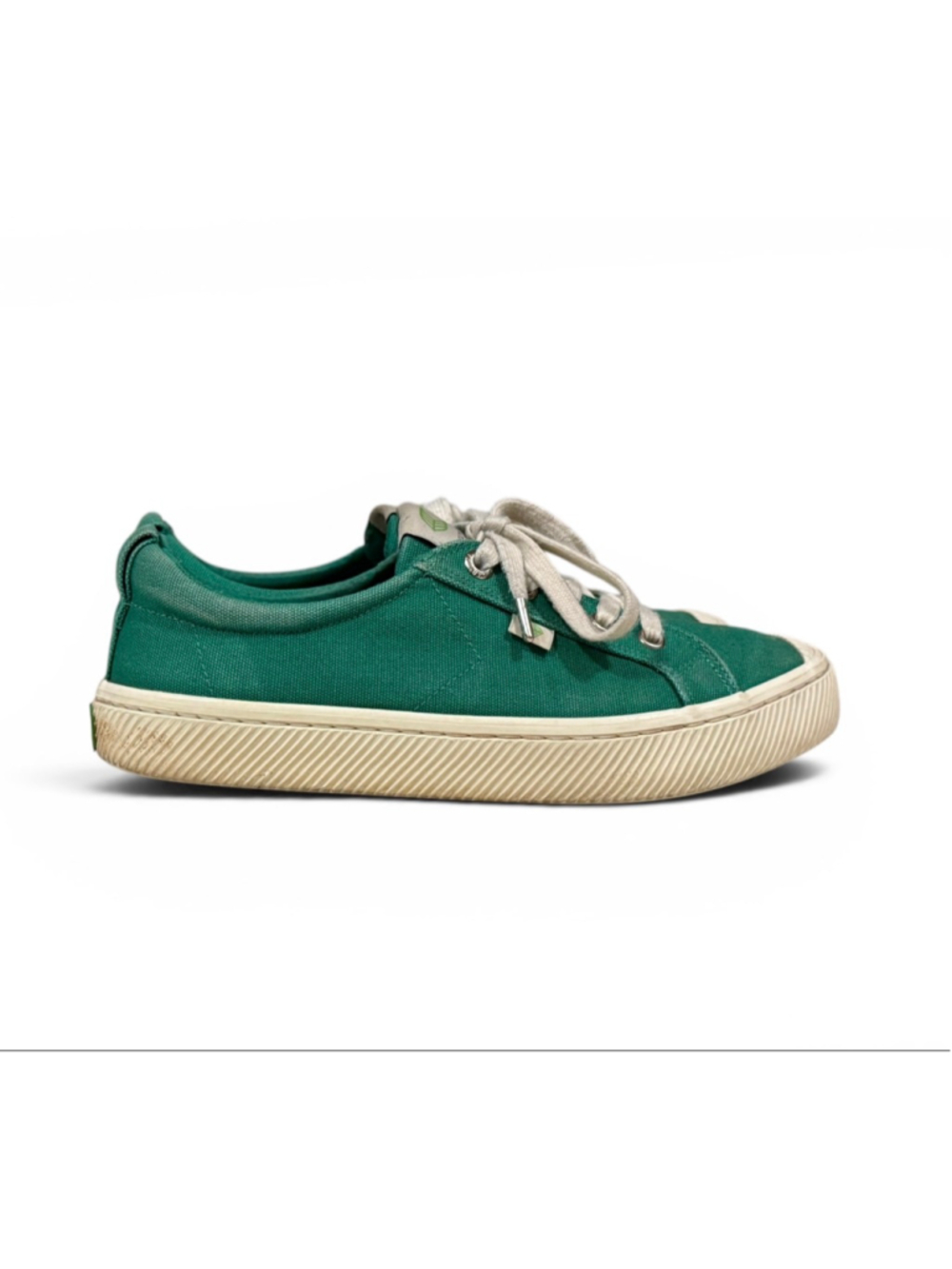 Cariuma OCA Low Spring Green Canvas Cork Heel Sneakers W 8.5/M7 Organic Cotton - Picture 5 of 10